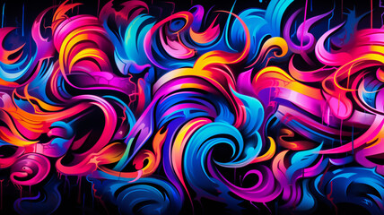 a psychedelic style, with swirling