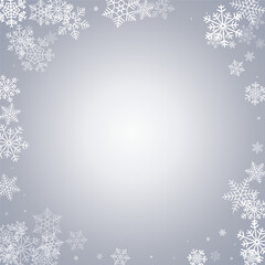 White Snowflake Vector Gray Background. Winter
