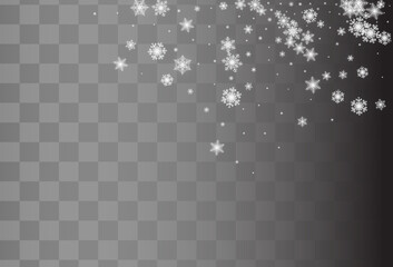 White Snowflake Vector Transparent Background.