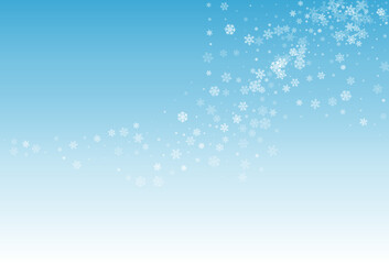 White Snow Vector Blue Background. magic Silver