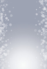 Silver Snowflake Vector Gray Background. Winter