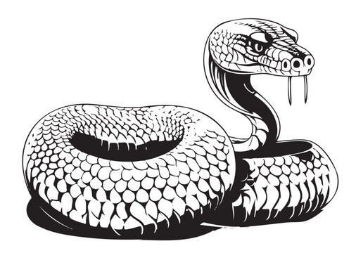 Snake cobra sketch hand drawn Vector Reptiles