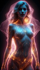 Futuristic Sci-Fi Art: Visionary Representation of a woman in a Sci-Fi Setting