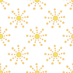 Seamless pattern with sun doodle for decorative print, wrapping paper, greeting cards, wallpaper and fabric