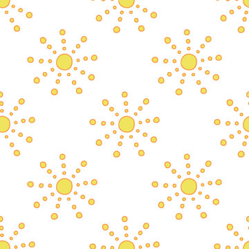 Seamless pattern with sun doodle for decorative print, wrapping paper, greeting cards, wallpaper and fabric