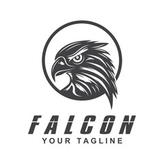 Simple falcon vector logo design, logo suitable for sport team, media company, and secure agency