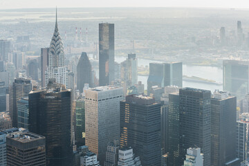 Fototapeta na wymiar Blick vom Empire State Building Richtung Upper Manhatten, Chrystler Building, Manhatten, New York City, New York, USA