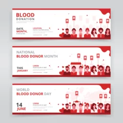 Foto op Plexiglas Web banner or header templates for national blood donor month, world blood donor day or any other blood donation program © Rajitha2t