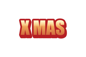 X Mas Christmas Sticker Design