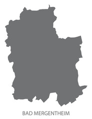 Bad Mergentheim German city map grey illustration silhouette shape
