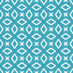 Mosaic seamless pattern. Turquoise symmetrical