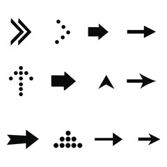 Arrows big black set icons. Arrow icon. Arrow vector collection. Arrow. Cursor. Modern simple arrows. Vector illustration 6 5 4