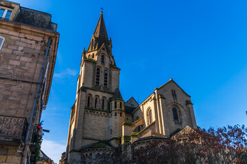 Collegiate Church of Saint Martin, in Brive la Gaillarde, in Corrèze, Nouvelle-Aquitaine, France - obrazy, fototapety, plakaty