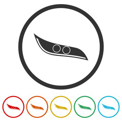 Obraz premium Car headlight icon. Set icons in color circle buttons