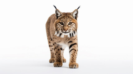 A lynx on a white background