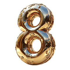 golden font Number 8