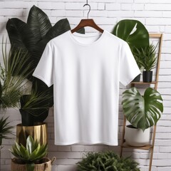 T-shirt design, blank white shirt, front isolated. Mock up template for design print.