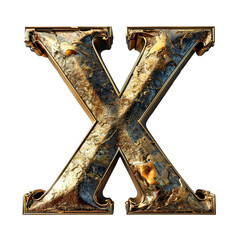 golden font letter X