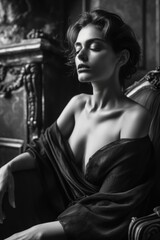 Naklejka premium Serene elegance in monochrome