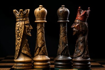 Classic King queen chess. Game success. Generate Ai