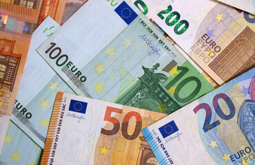 Euro money. The national currency of the European Union