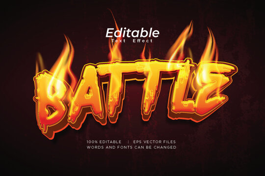 3d editable text effect with fire decoration