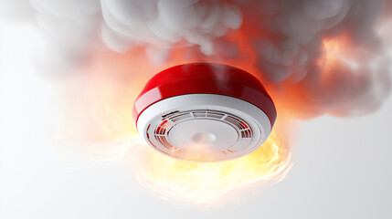 Smoke detector of fire alarm - obrazy, fototapety, plakaty