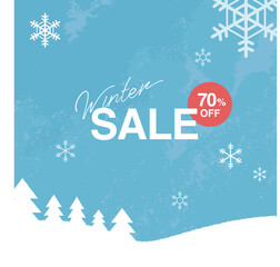 冬景色のクリスマスSALEなどに使えるバナー