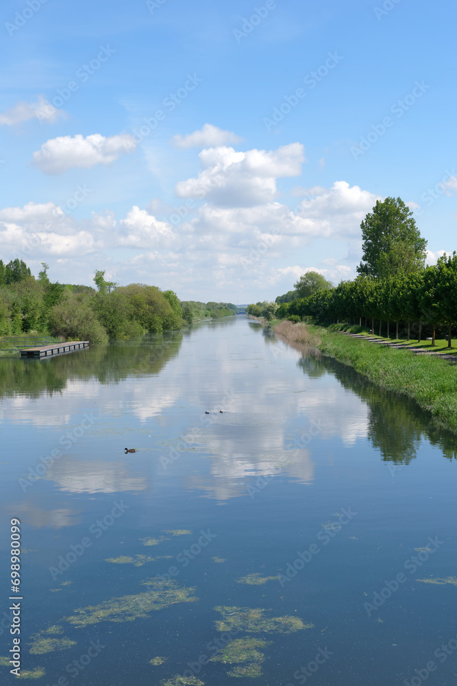 Poster the maritime canal from abbeville to saint-valery in the bay of the somme