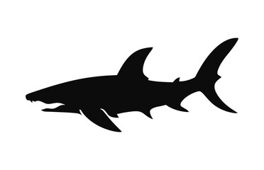 A hammerhead shark Vector black silhouette - obrazy, fototapety, plakaty
