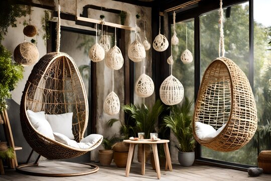  Hanging egg chair.