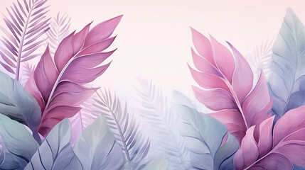 Vibrant Tropical Leaf Wallpaper Design: Lush Watercolor Texture for Exotic Nature Backgrounds