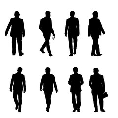 Silhouette group of fashionable men wearing business coat.
