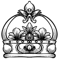 crown handdrawn illustration