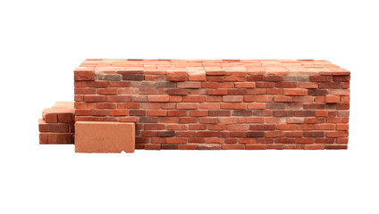 Brick wall isolated on white background. 3d render
