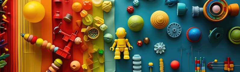 Colorful toys . Banner