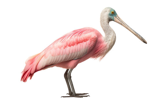 Majestic Roseate Spoonbill in Natural Habitat Isolated on Transparent Background PNG.