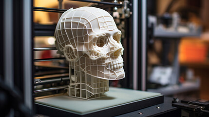 Working 3d printer head close-up