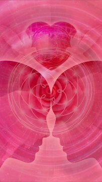 Vertical Abstract Love Couple Meditation Visualization, Video, Animation