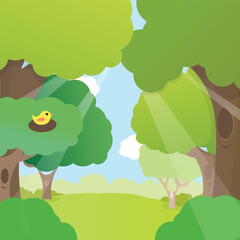 landscape with trees and mountains