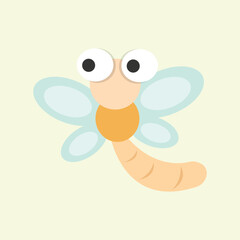 illustration of cute dragonfly animal