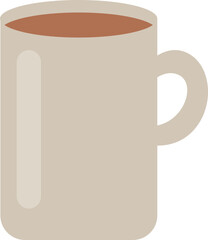 cute brown coffee cup icon with flat coffee day style