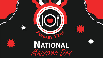 National Marzipan Day vector banner design. Happy National Marzipan Day modern minimal graphic poster illustration.