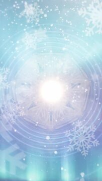 Vertical Abstract Winter Snowflakes Meditation Animation, Video, Visualizer