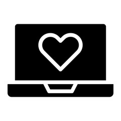 laptop with heart glyph