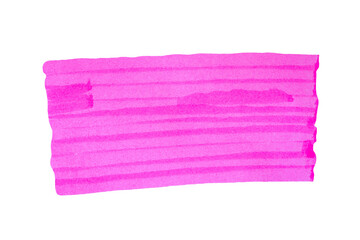 Pink stroke drawn with marker on transparent background
