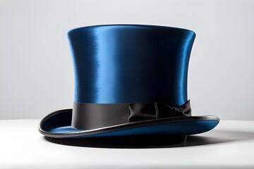 Portrait of a Top Hat against white background, A tall flat-crowned hat with a narrow brim, generative AI - obrazy, fototapety, plakaty