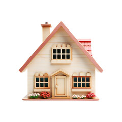 Toy wooden house isolated on transparent background Remove png, Clipping Path, pen tool