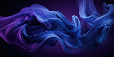 A mesmerizing blend of abstract blue and purple liquid flowing on a dark backdrop. Generative AI.