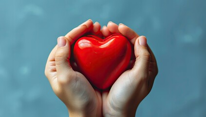 mains tenant un c&oelig;ur rouge pour la saint valentin
